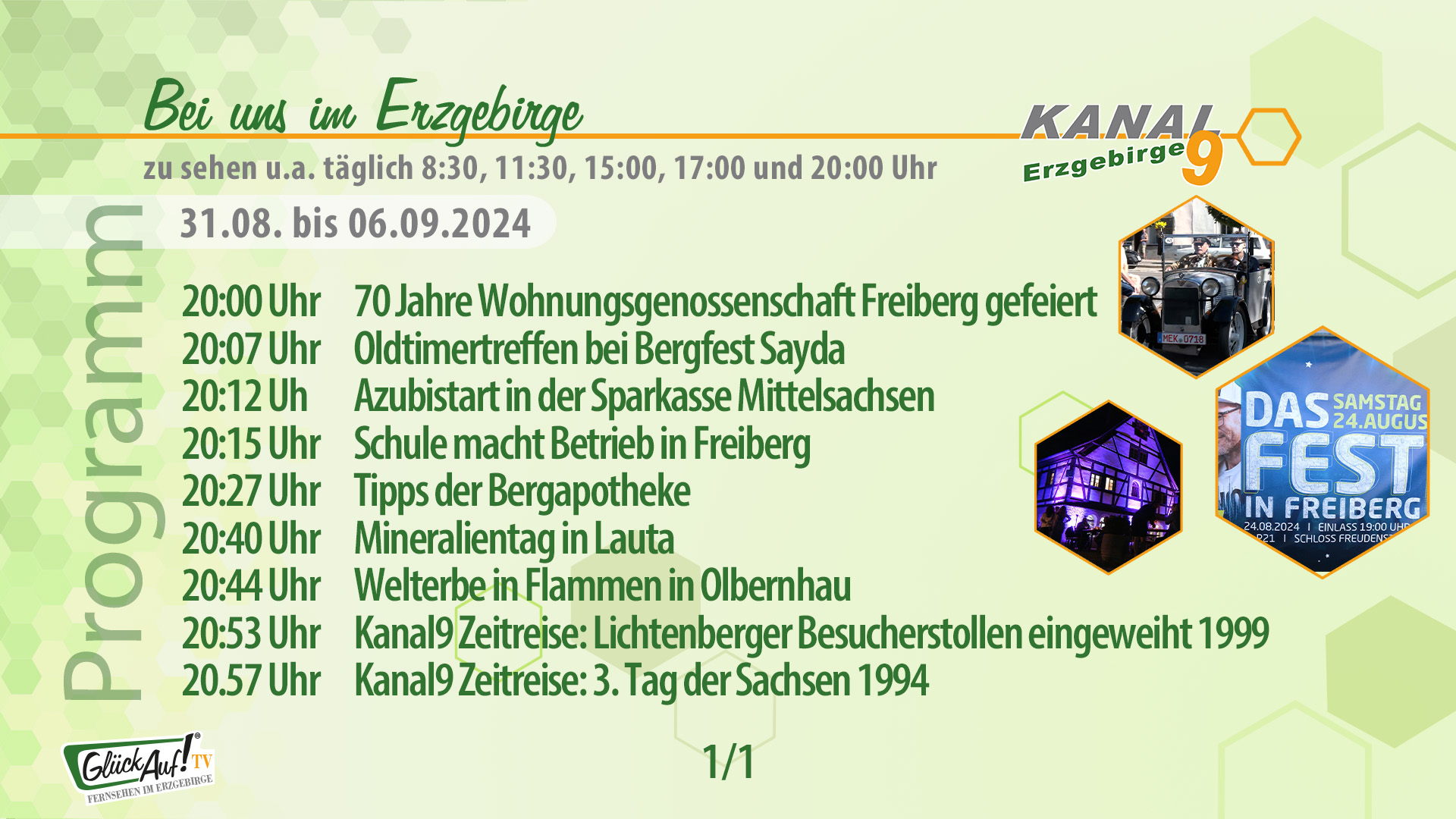 Bei uns im Erzgebirge für die Woche vom 31.08. bis 06.09.2024