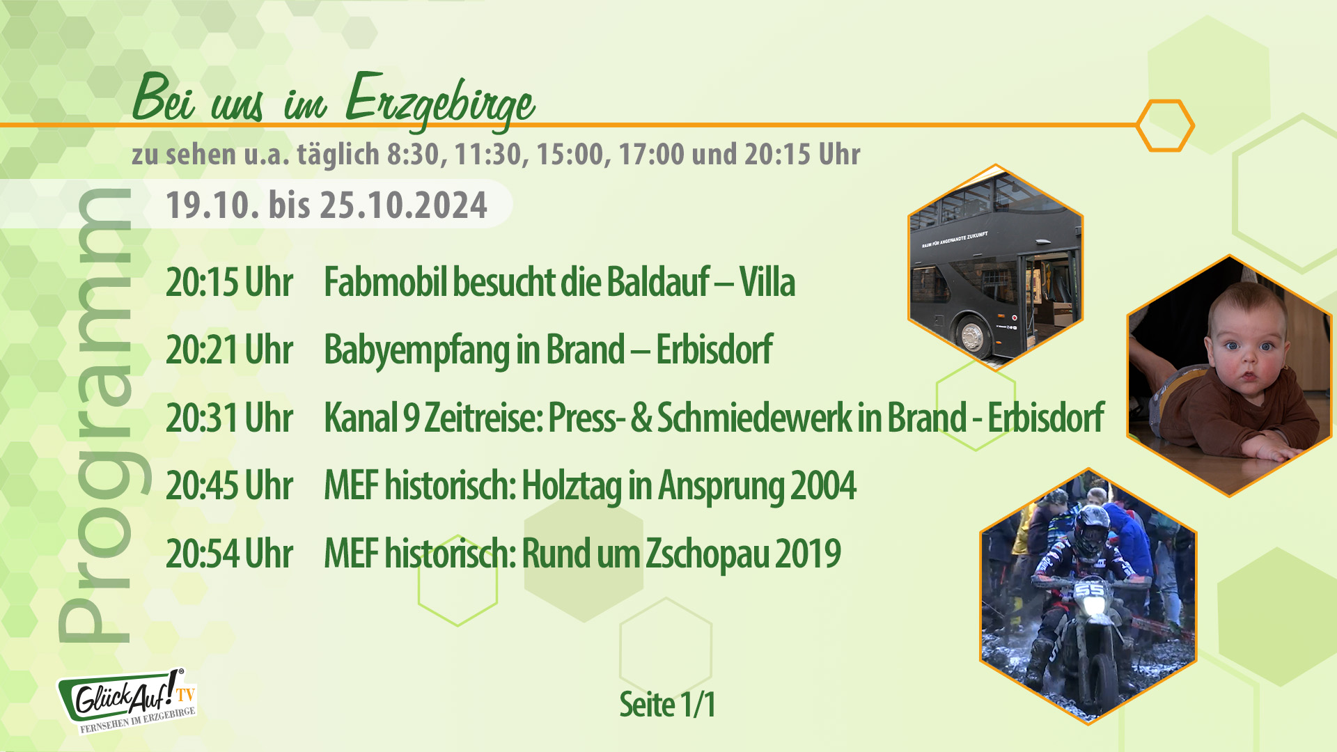 Bei uns im Erzgebirge für die Woche vom 19.10. bis 25.10.2024 Bei uns im Erzgebirge für die Woche vom 19.10. bis 25.10.2024