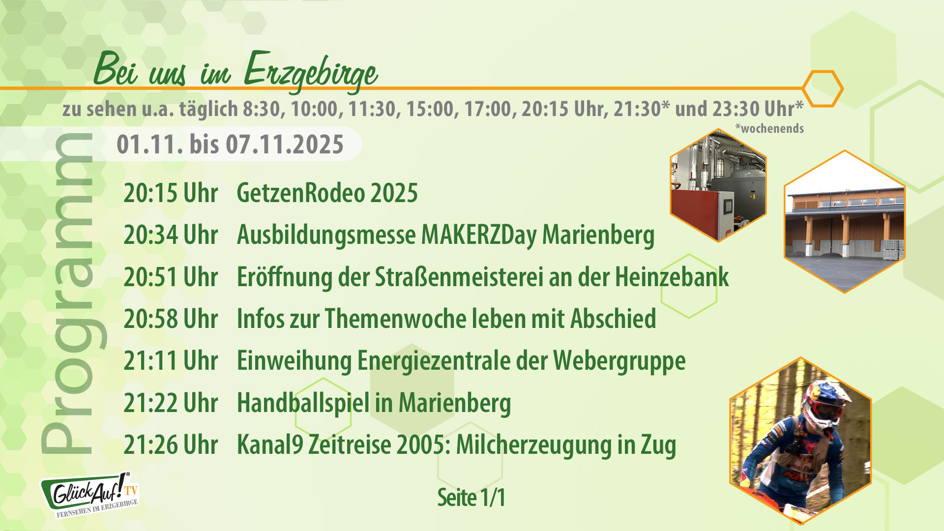 Bei uns im Erzgebirge für die Woche vom 01.11. bis 07.11.2025